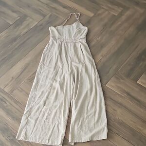 NWOT Womens Cream Wide-Leg Jumpsuit, Size MEDIUM